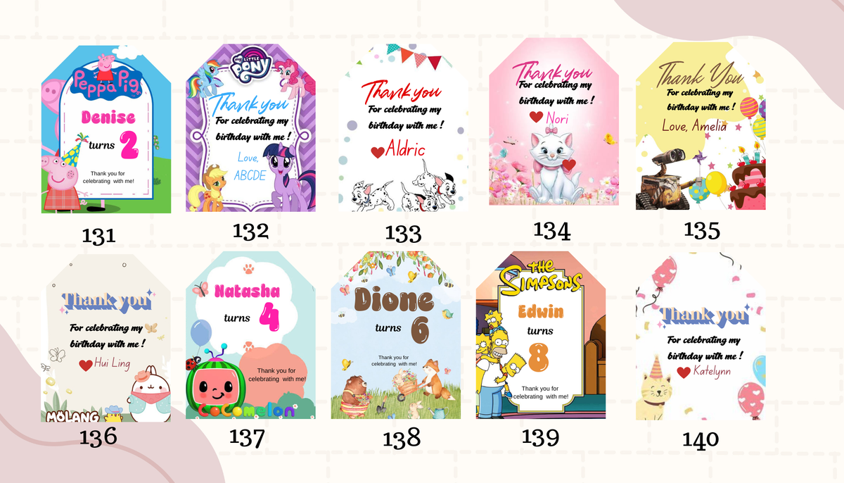 Customised Birthday Tag (Set of 10)