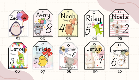 Customised Birthday Tag (Set of 10)