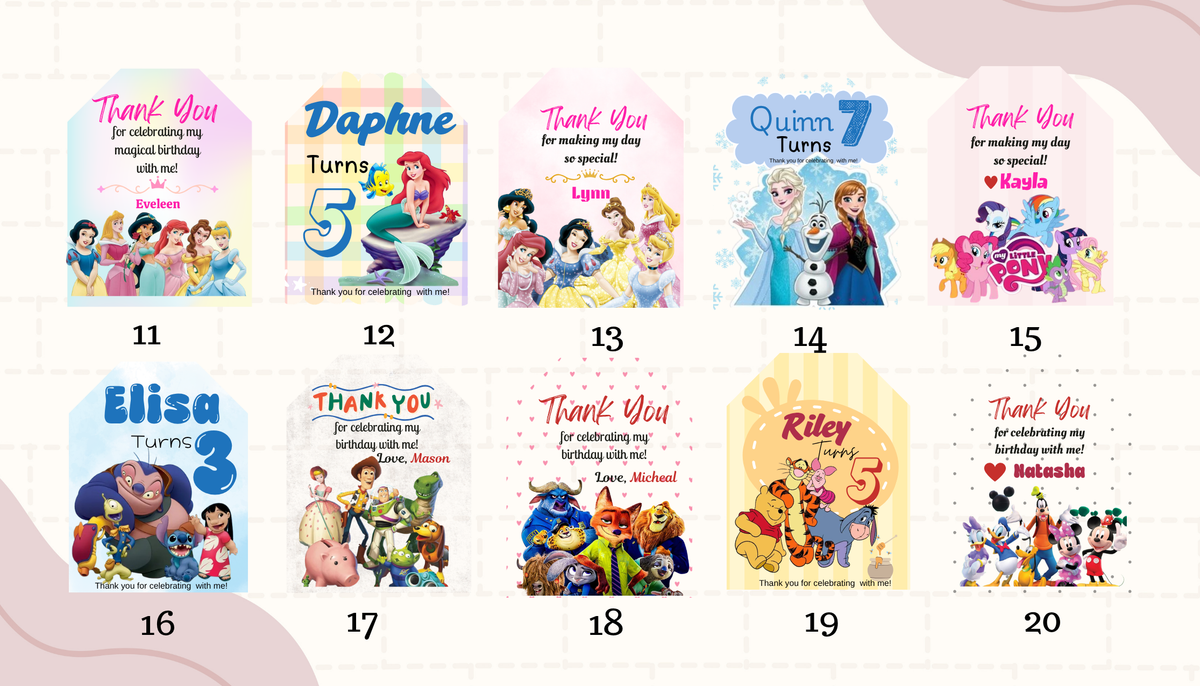 Customised Birthday Tag (Set of 10)